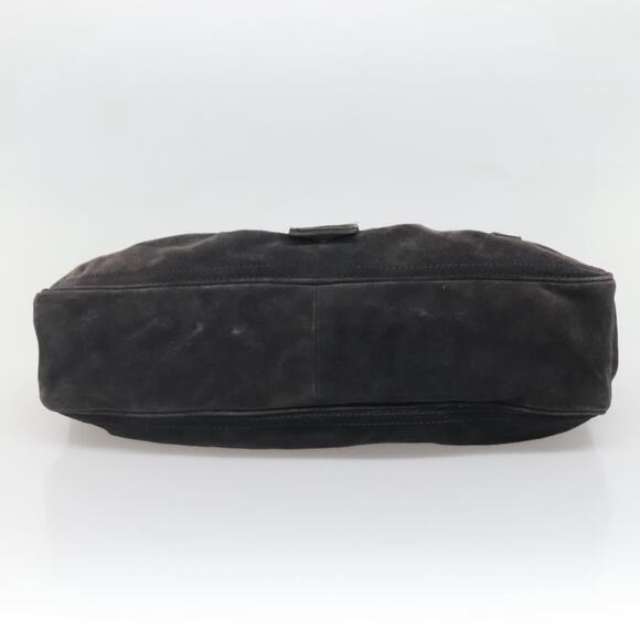 CELINE Large Choquette Hand Bag Suede Black Gold - Picture 9 of 12